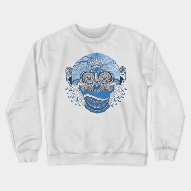 Monkey Design Artistic Crewneck Sweatshirt by Utopia Shop